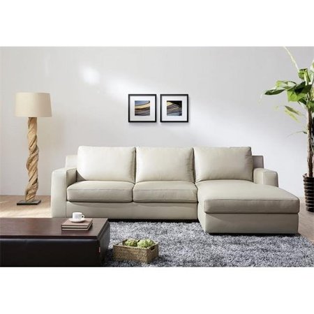 GFANCY FIXTURES Jenny Sectional Sleeper Right Hand Facing Chaise; Beige GF1083123